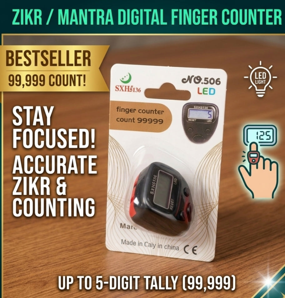 Digital Finger Counter LED Electronic Tasbeeh...