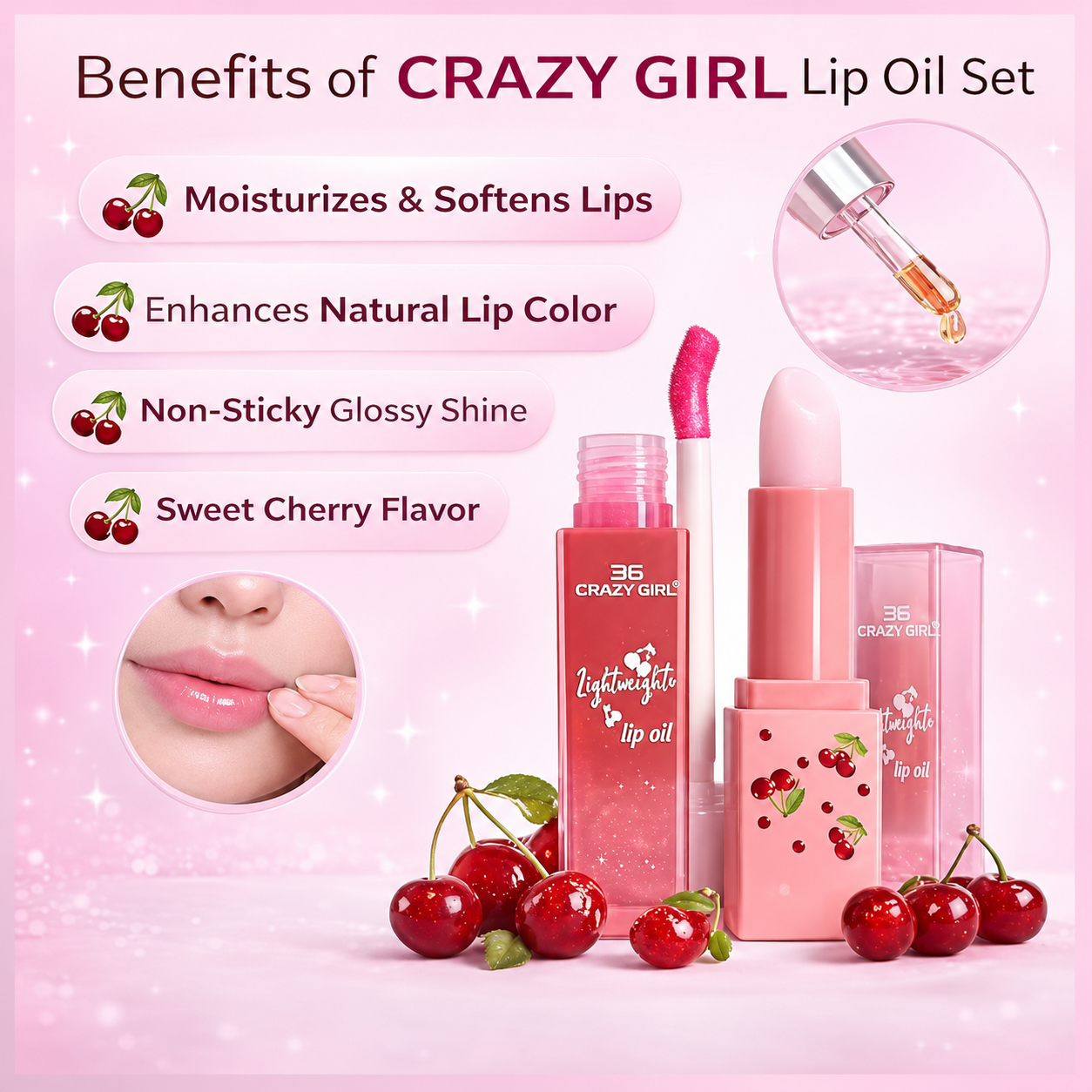 Crazy Girl 2 In 1 Color Changing Lip Balm & L...