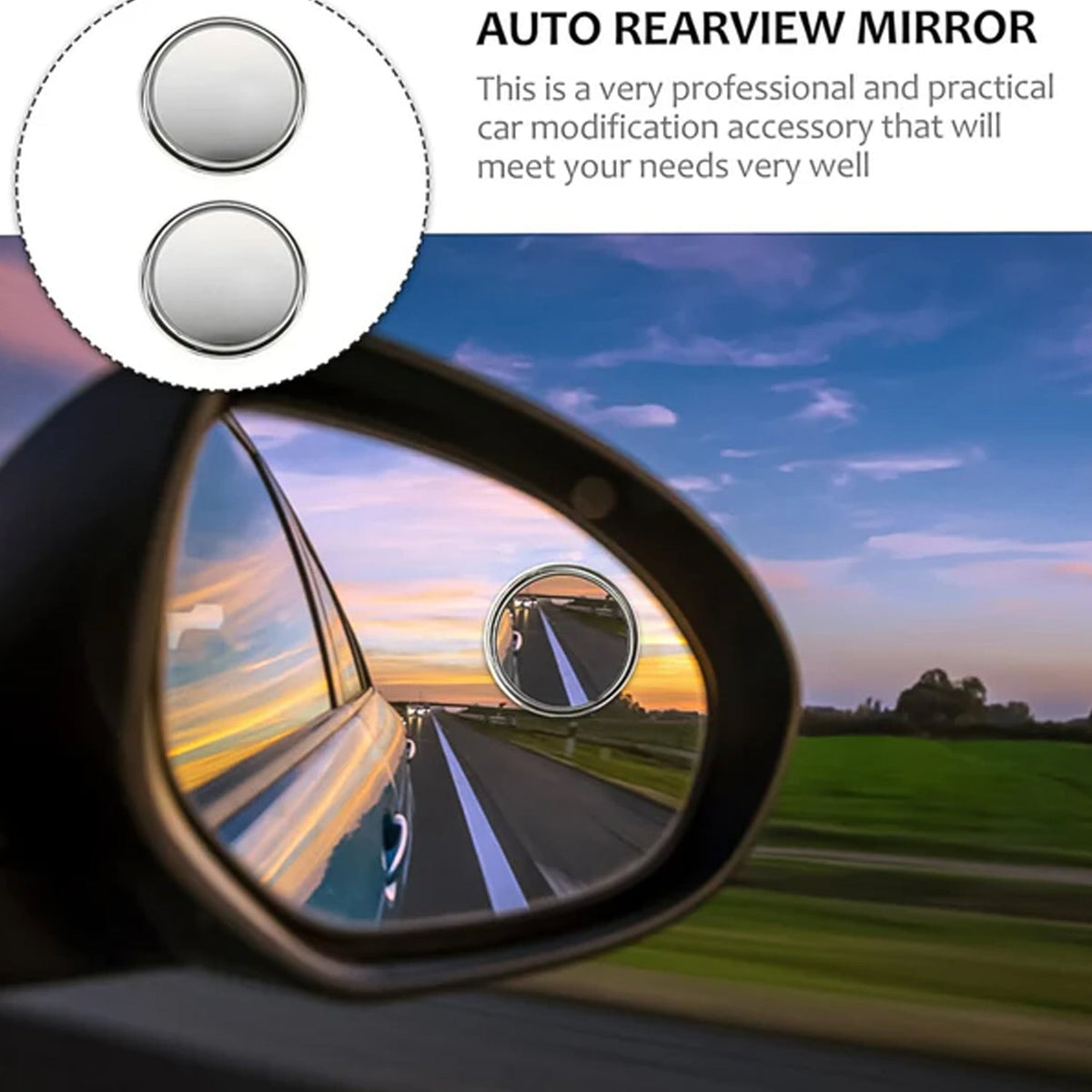 Car Blind-Spot Side Mirror Silver Frame - (2 ...