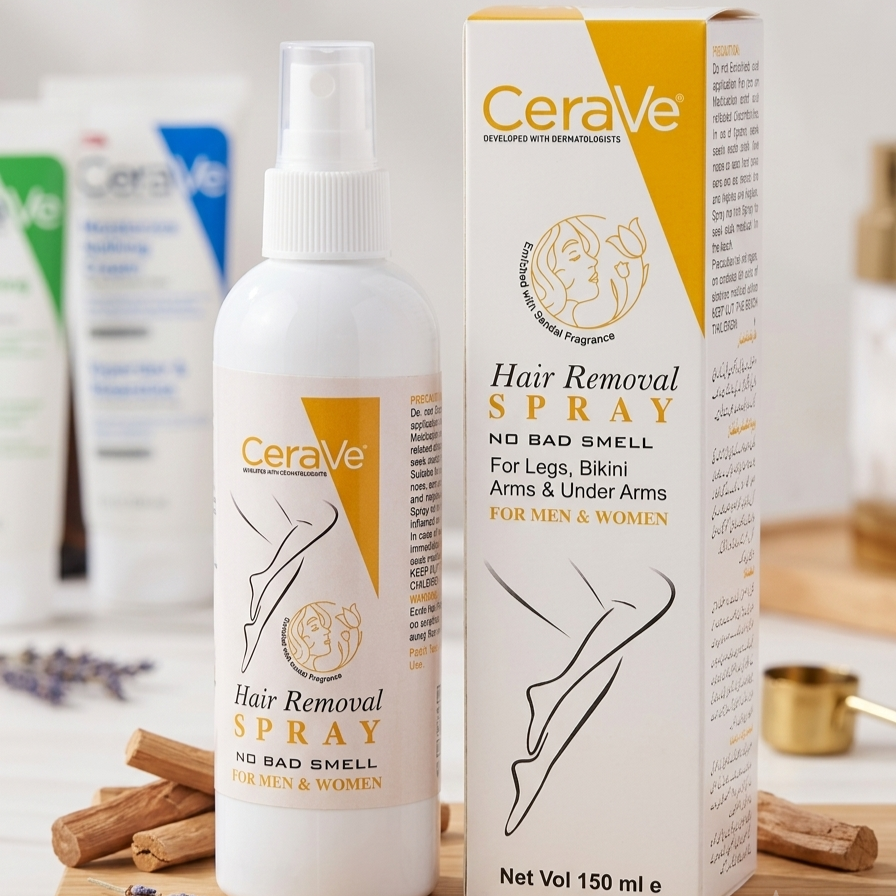 Yellow CeraVe Hair Removal Spray - Gentle Bod...