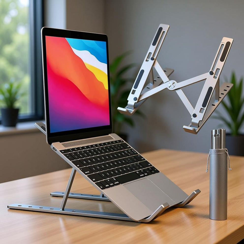 Folding Adjustable Aluminum Laptop Stand - Po...