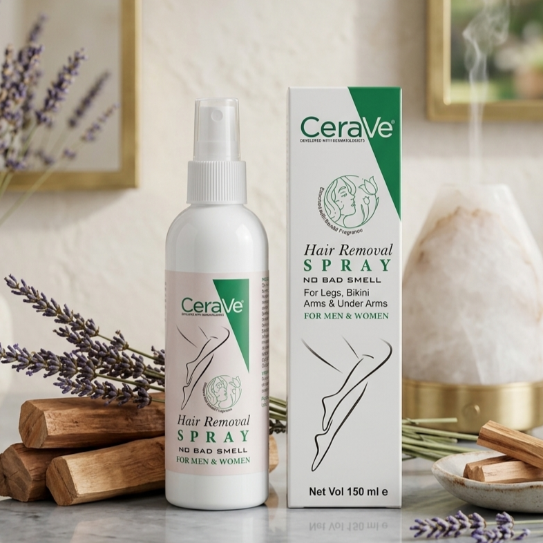 Green CeraVe Hair Removal Spray - Gentle Body Hair Eliminator Smooth Skin Depilatory Formula Easy Spray Skincare Product For Men And Women - 150ML My Store