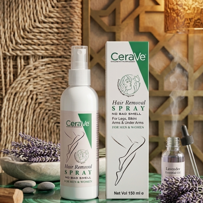 Green CeraVe Hair Removal Spray - Gentle Body Hair Eliminator Smooth Skin Depilatory Formula Easy Spray Skincare Product For Men And Women - 150ML My Store